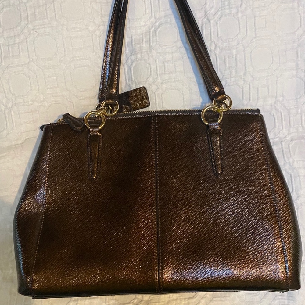 COACH Metallic Chocolate Brown Handbag - Picture 5 of 11